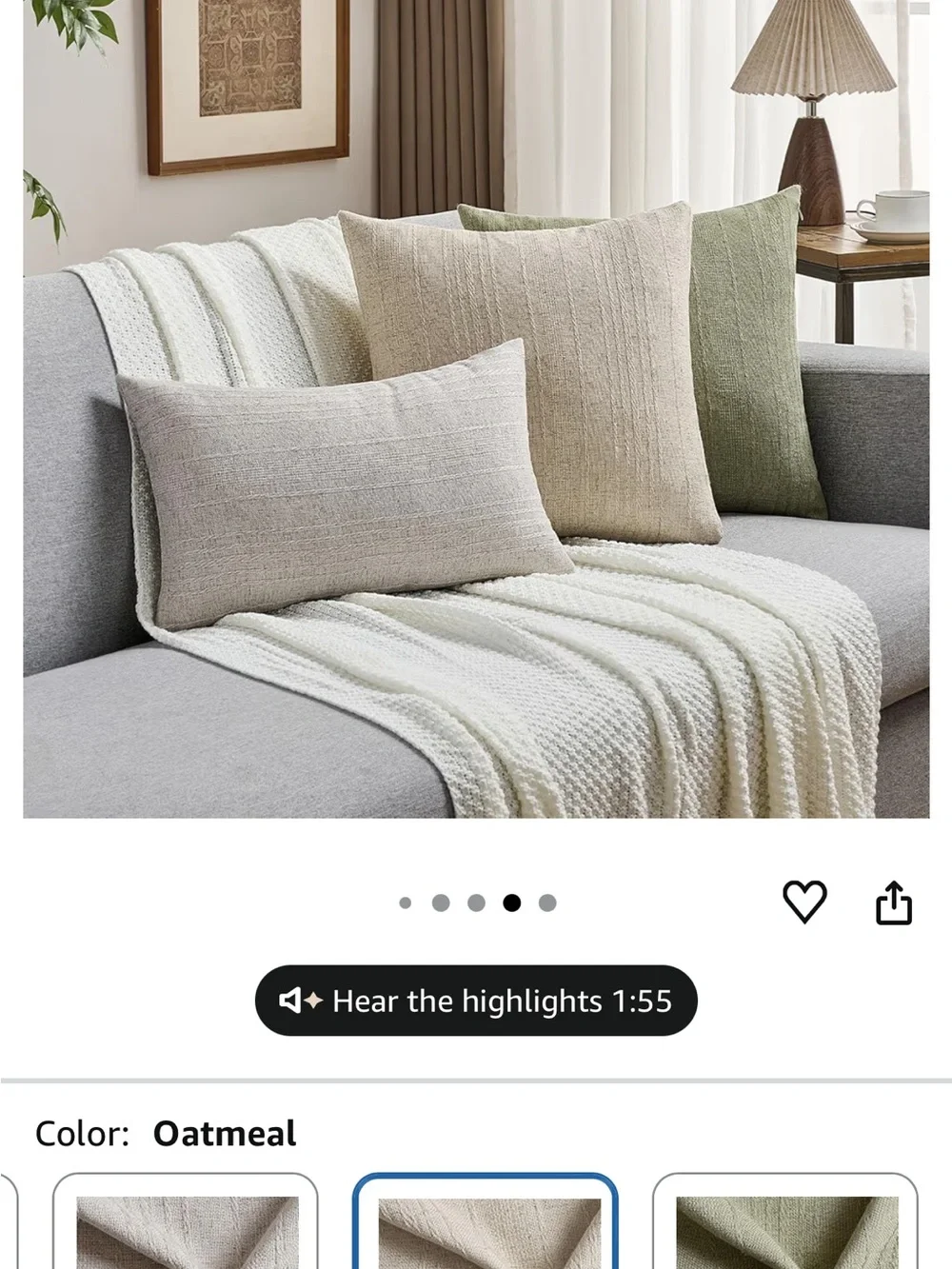 Natural Decorative Throw Pillow Covers 23x23 Inch Set of 2,Soft Linen